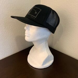 RVCA Islands Balance Box Black Trucker Hat Casual Outdoors Adjustable
